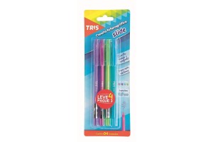 CANETA ESFOGRAFICA SLIDE 0.7MM FASHION CART 4 UN TRIS