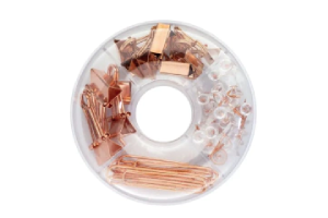 KIT OFFICE PRENDEDORES REDONDO CLIPS/BINDER/ALFINETE/ELÁSTICO ROSE GOLD